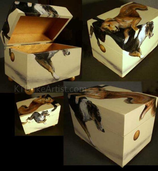 Bliss Box acrylic paint on 7"x 5"x 4" wooden box